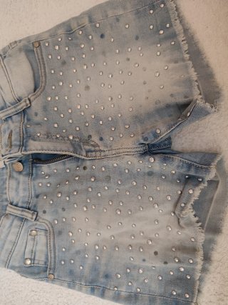 Shorts vaqueros niña con pedrería T12 años