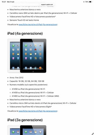 iPad 4ª Generazione Nero
