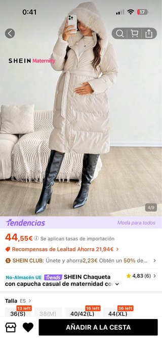 Chaqueta premamá Shein Beige Talla Única
