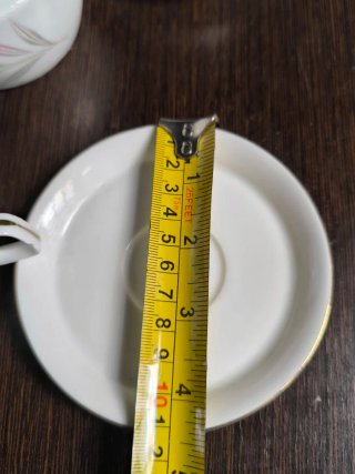 Juego de café porcelana blanco y rosa, 5 servicios