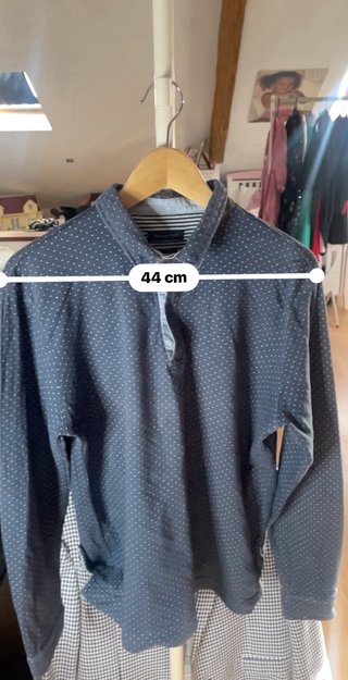 Polo Massimo Dutti azul con puntos blancos