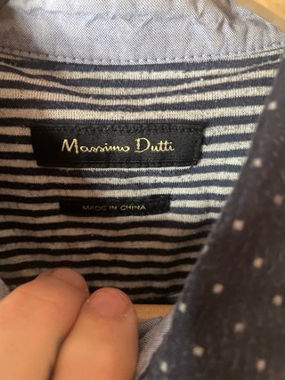 Polo Massimo Dutti azul con puntos blancos