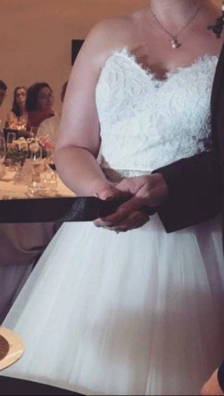 Vestido de Novia Blanco/ rosado