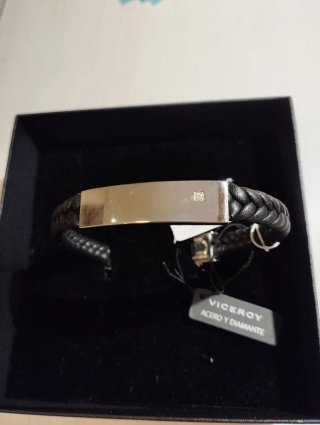 Pulsera Viceroy Cuero Trenzado con Diamante