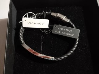 Pulsera Viceroy Cuero Trenzado con Diamante
