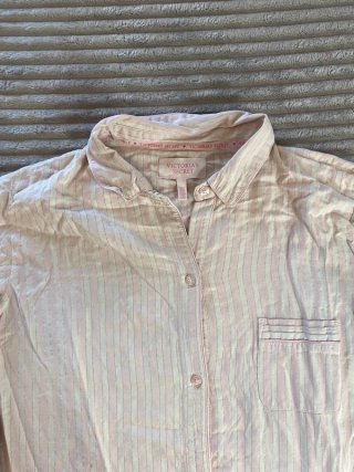 Camisón Pijama Victoria's Secret Rayas Rosa C0025