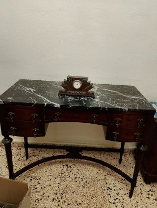 Mesa escritorio mármol y madera
