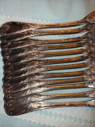 Set 12 forchette vintage argento 726g
