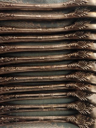 Set 12 forchette vintage argento 726g