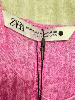 Vestido Zara Lino Rosa
