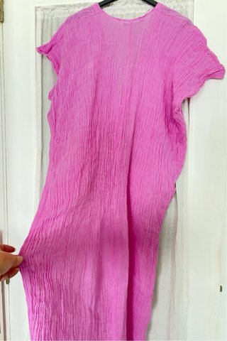 Vestido Zara Lino Rosa