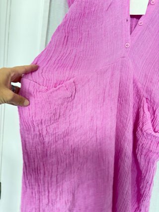 Vestido Zara Lino Rosa