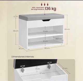 Banco Zapatero con Asiento Tapizado