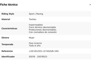 Chaqueta Moto Dainese Mujer