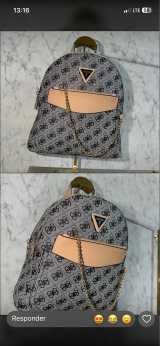 Bolso Guess Beige y Gris