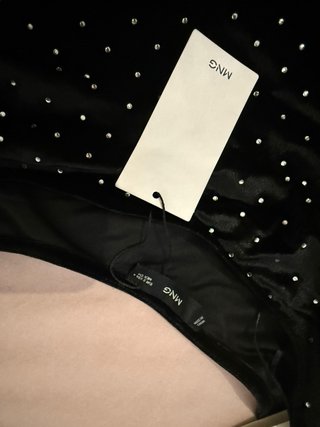 Vestito Mango Monospalla Velluto Strass