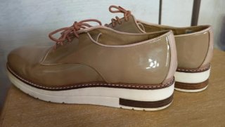 Mocasines Zendra Talla 39 Beige Charol