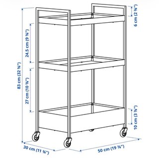 Carro Estantería Metálico Negro Ikea