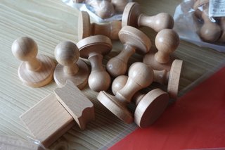 Kit Sellos Madera Goma Tinta + Bloques