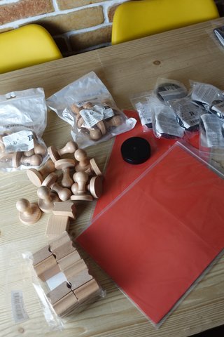 Kit Sellos Madera Goma Tinta + Bloques