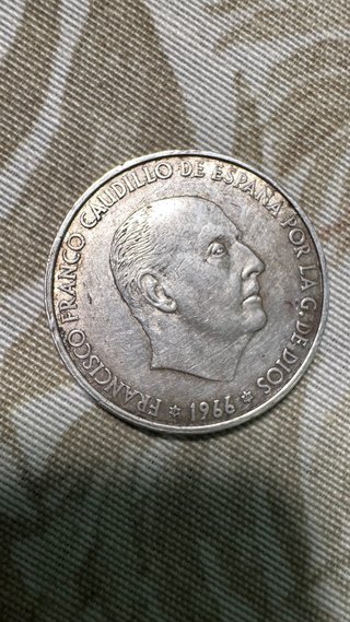 Moneda 100 Pesetas Plata 800 Franco 1966