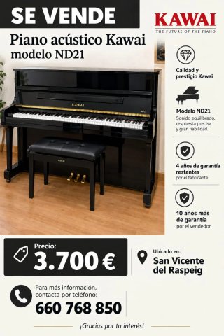 Piano acústico Kawai ND21