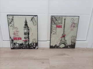 Pareja Cuadros Decorativos Big Ben & Paris