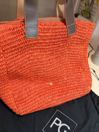 Bolso de rafia naranja Purificación Garcia