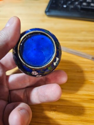 Caja estilo Cloisonné azul