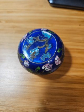 Caja estilo Cloisonné azul