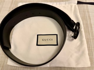 Cinturón Gucci Negro GG Hebilla