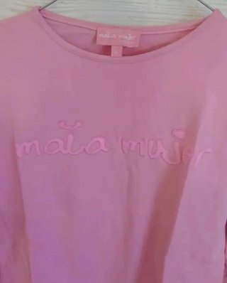 Camiseta Mala Mujer Manga Larga Rosa Talla L