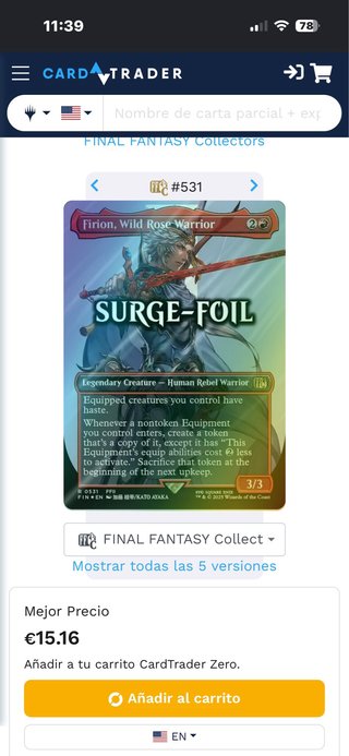 Carta Magic Firion, Wild Rose Warrior