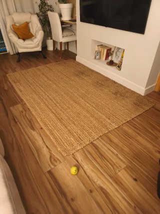 Alfombra de Yute Beige y Marrón