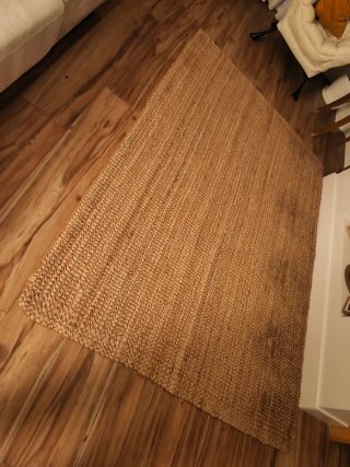 Alfombra de Yute Beige y Marrón