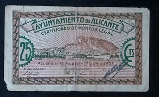 Billete de 25 Céntimos 1937 (Ayto de Alicante)