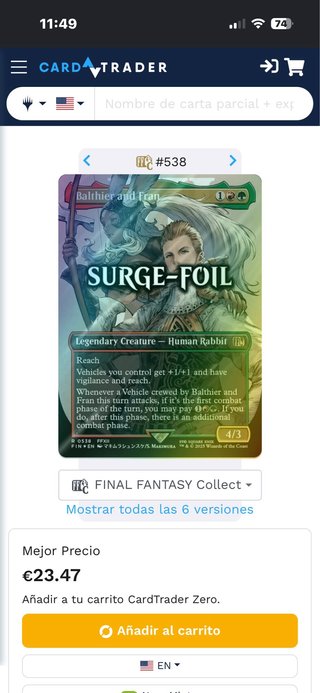 Balthier and Fran Surge Foil #538