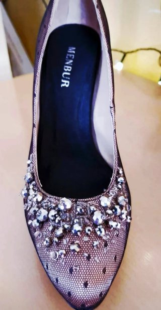 Zapatos de fiesta Menbur morados y plateados