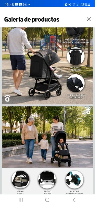 Silla de paseo plegable con una mano.