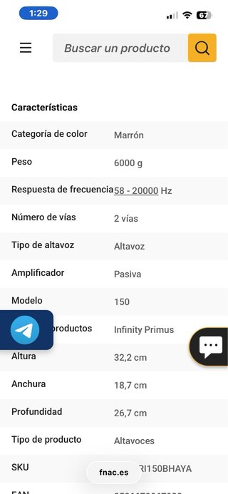 Altavoces Infinity Primus 150