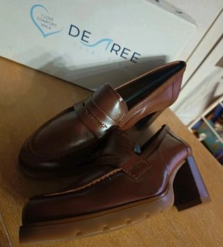 Mocasines tacón Desirée Marrón Talla 40