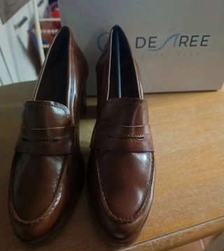 Mocasines tacón Desirée Marrón Talla 40