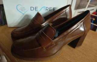 Mocasines tacón Desirée Marrón Talla 40