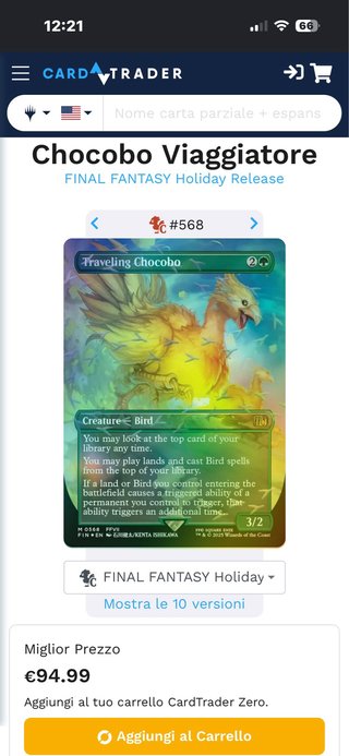 Carta Magic Traveling Chocobo FF
