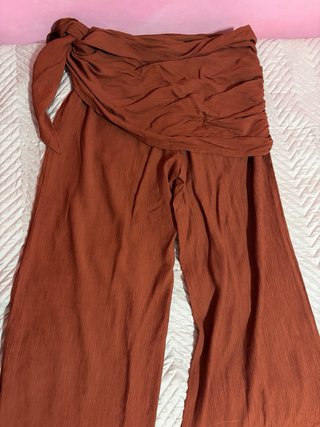 Pantalón palazzo marrón teja Zara NUEVO con etique