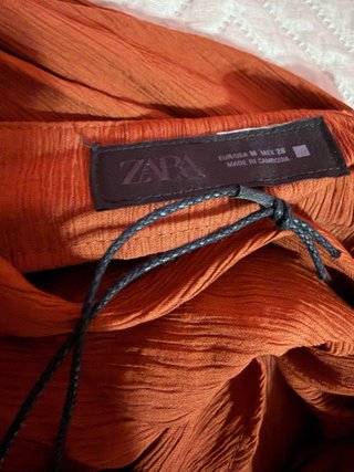 Pantalón palazzo marrón teja Zara NUEVO con etique
