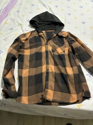 Camisa con capucha a cuadros Talla L