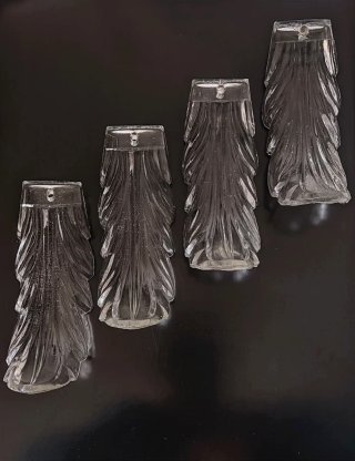 ANTIGUAS HOJAS DE ACANTO DE CRISTAL PARA LÁMPARAS