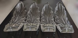 ANTIGUAS HOJAS DE ACANTO DE CRISTAL PARA LÁMPARAS