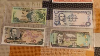 8 Billetes Extranjeros Colección